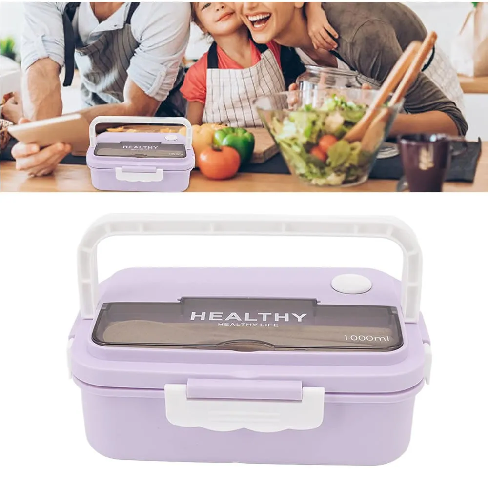 1000Ml Portable Lunch Box With Soup Cup Hy-146 Purple