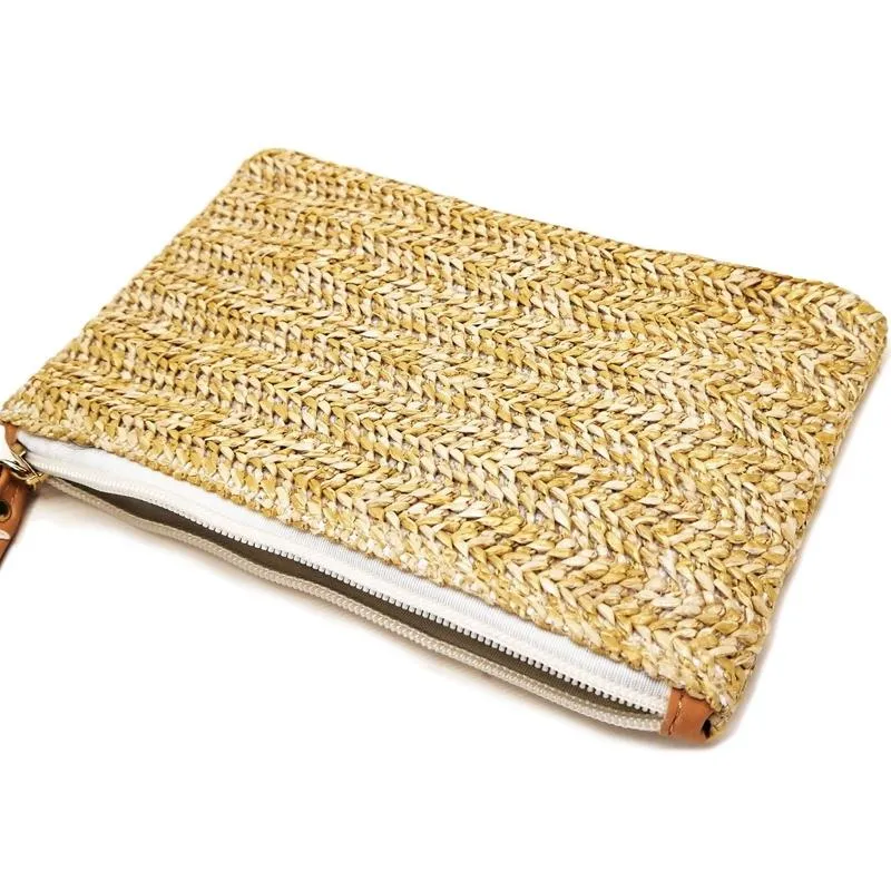 Beach Straw Clutch Coin Purse for Summer Fun