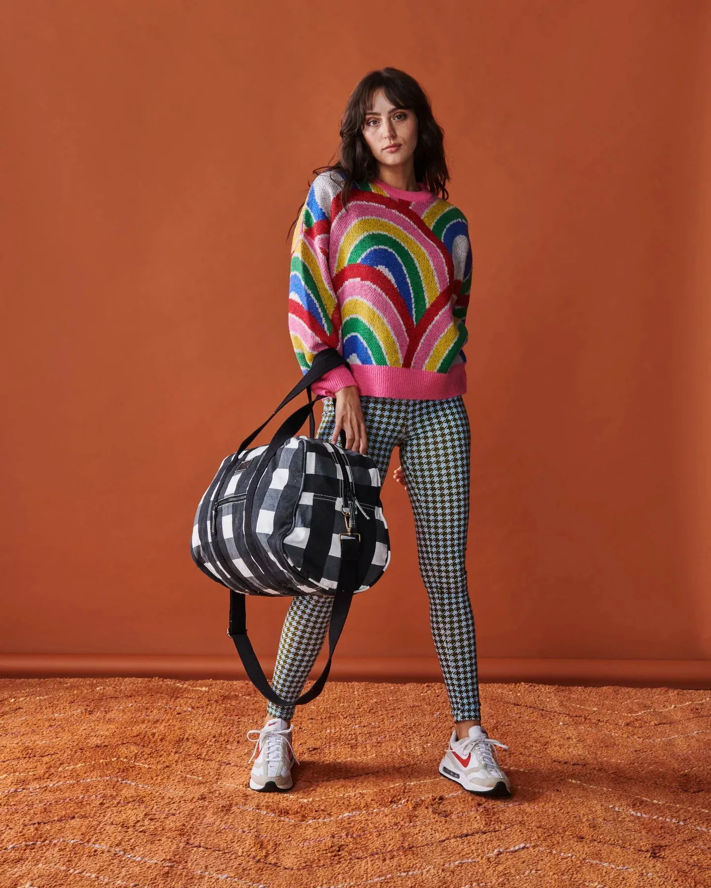 Black & White Gingham Duffle Bag - Kip & Co.