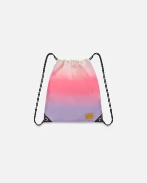 Drawstring Bag Pink And Purple Gradient