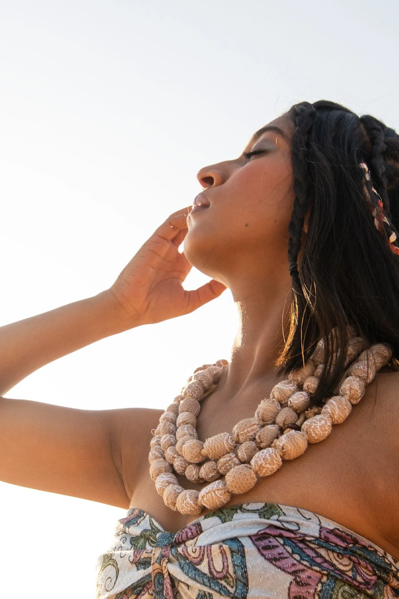 Dream-catcher Beige Boho Necklace