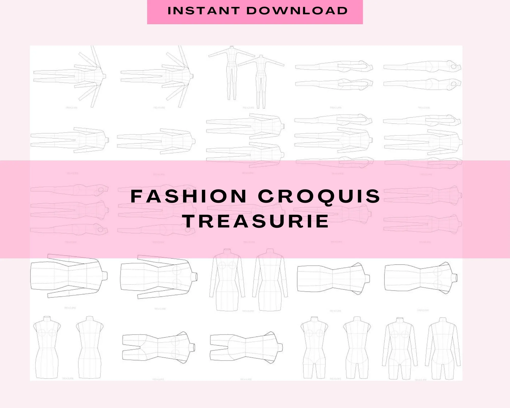 Fashion Flat Female Croquis Template (Digital Download)