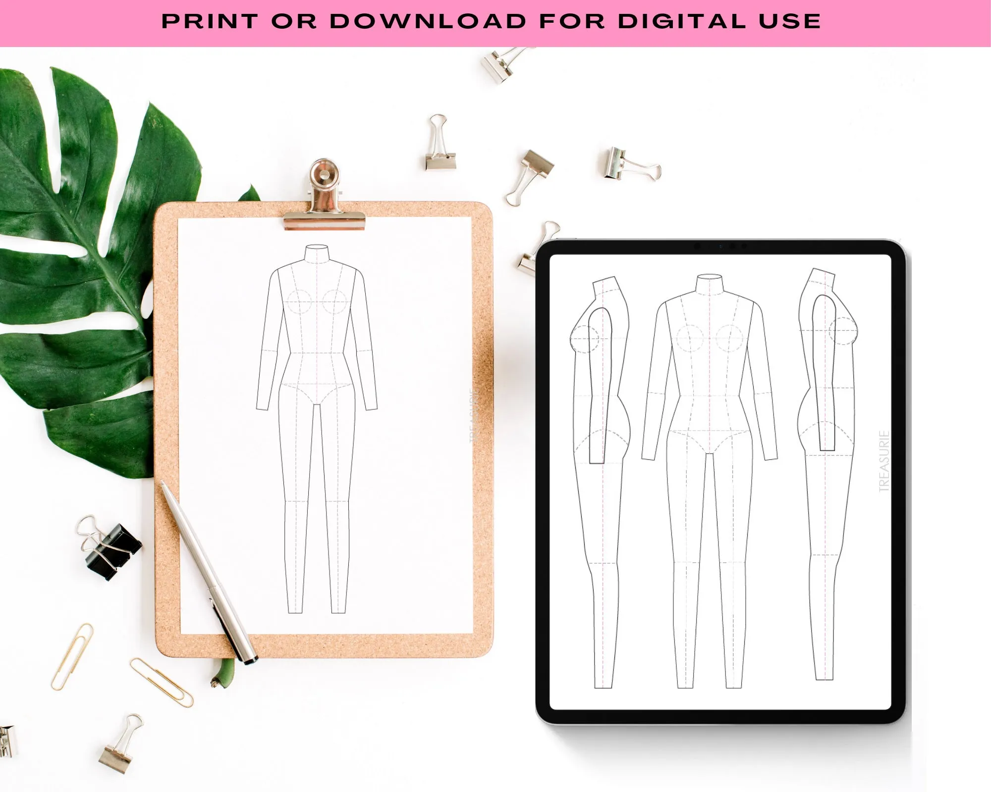 Fashion Flat Female Croquis Template (Digital Download)