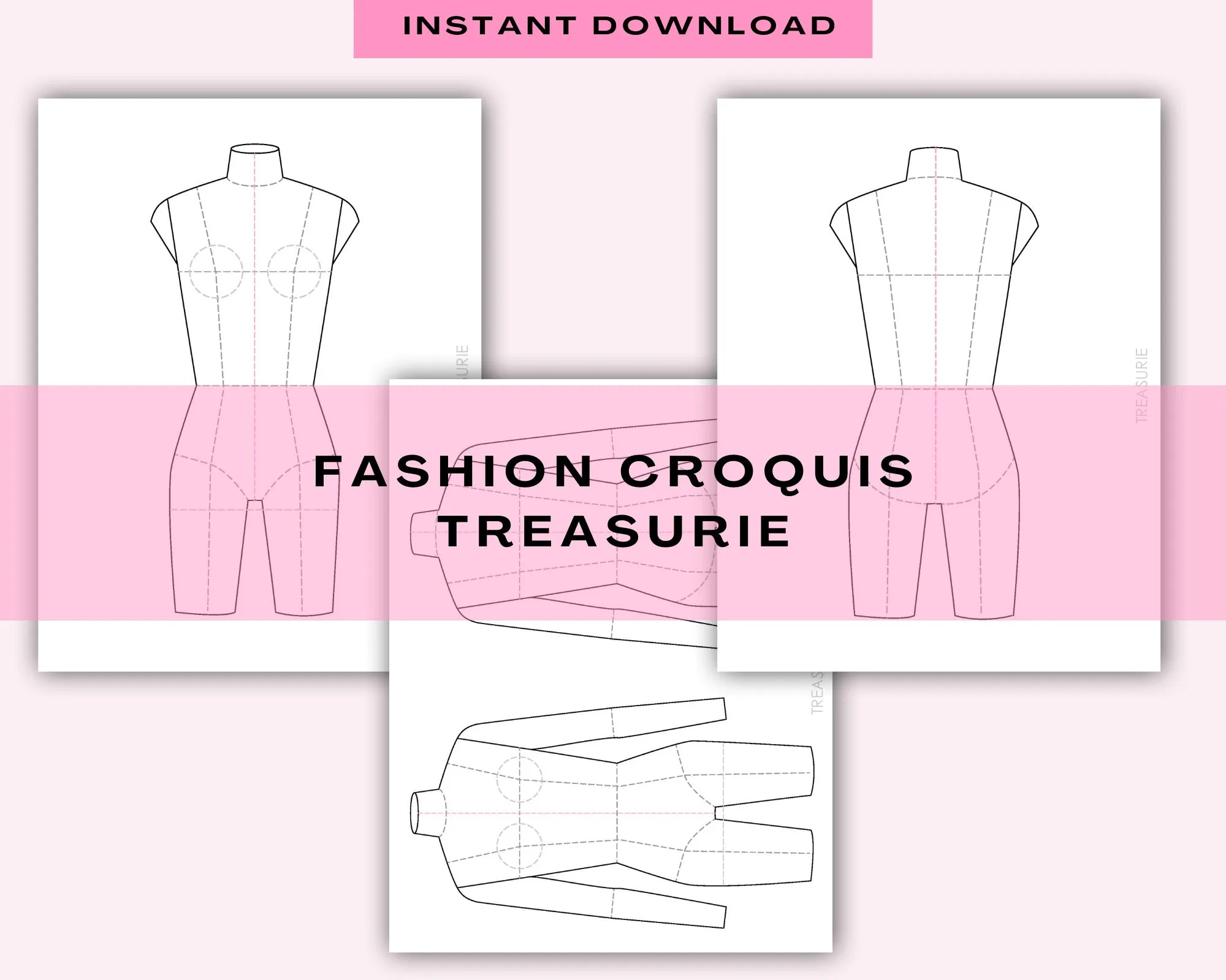 Fashion Flat Female Croquis Template (Digital Download)
