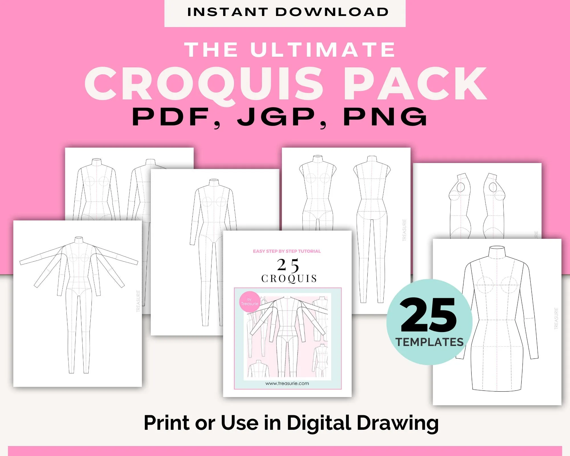 Fashion Flat Female Croquis Template (Digital Download)