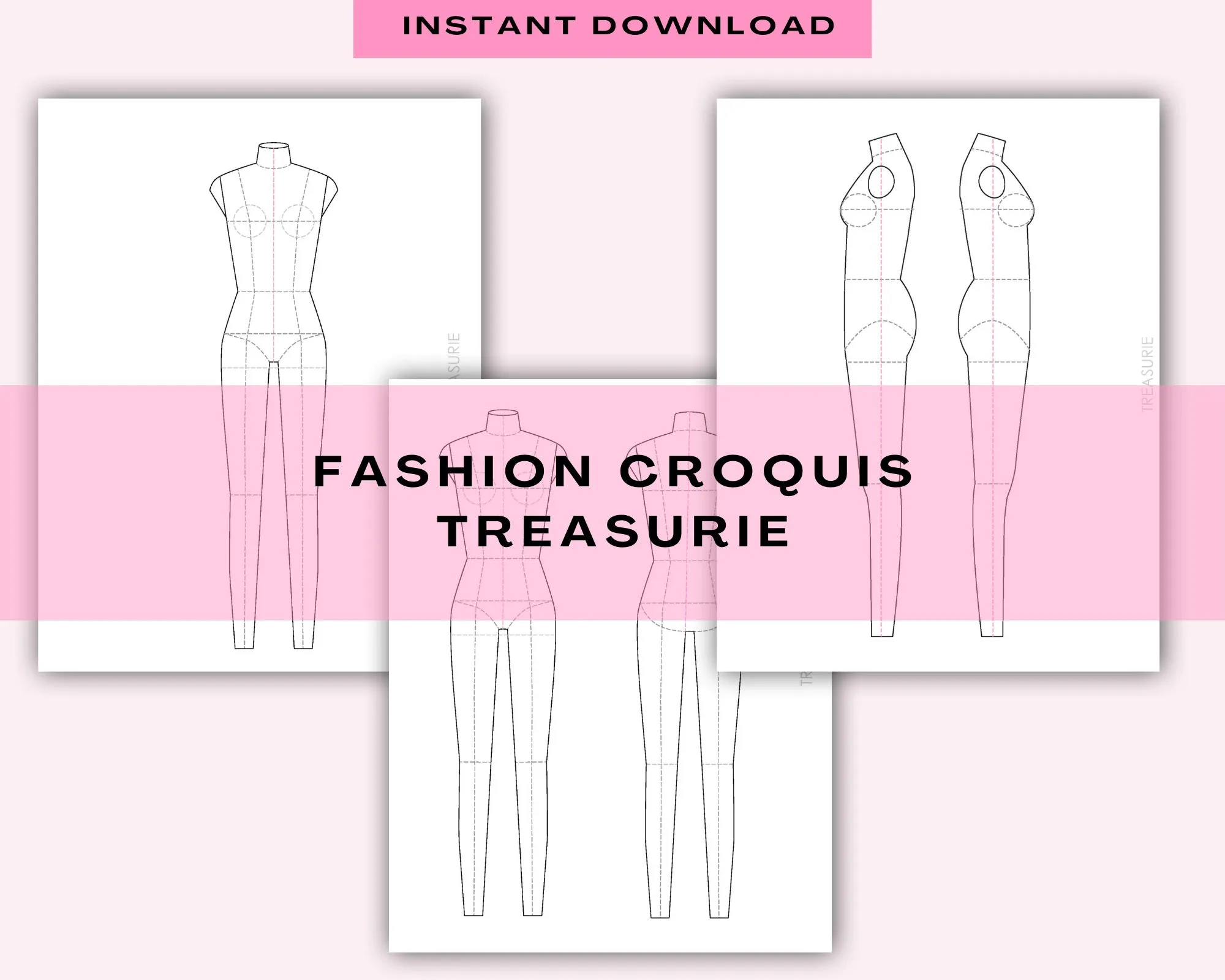 Fashion Flat Female Croquis Template (Digital Download)