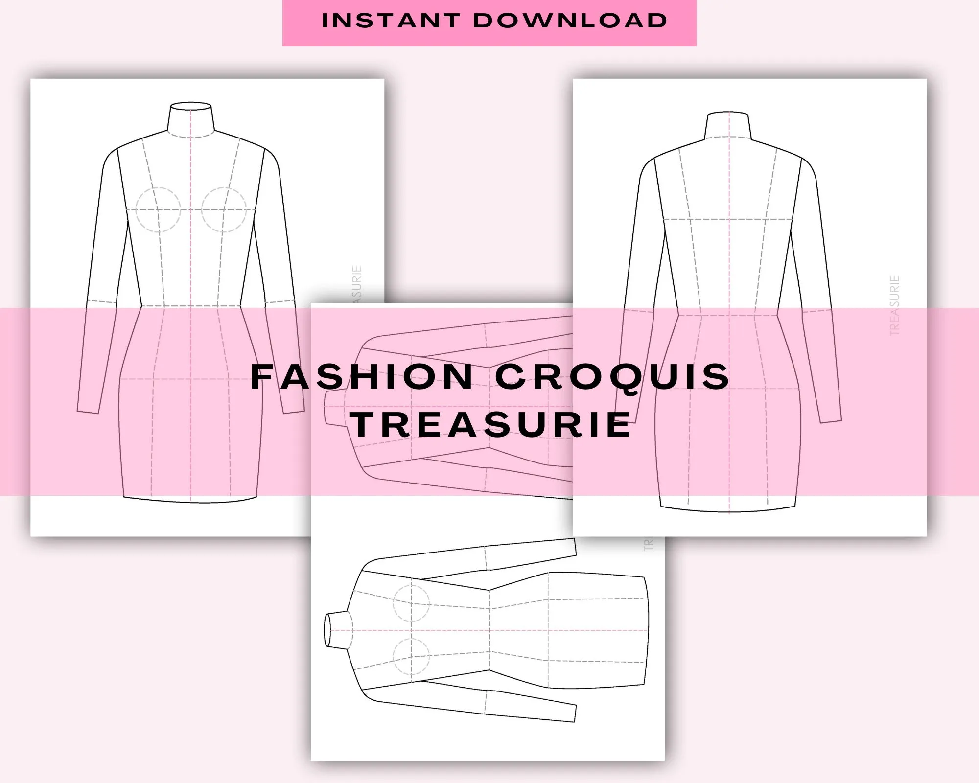 Fashion Flat Female Croquis Template (Digital Download)