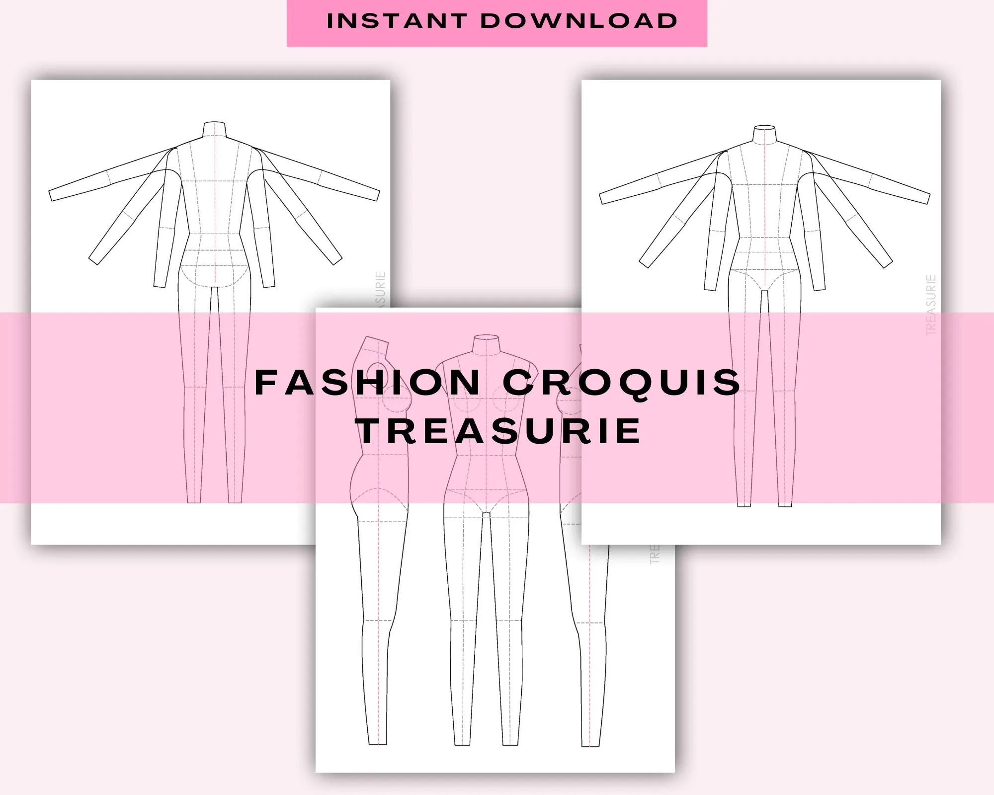 Fashion Flat Female Croquis Template (Digital Download)