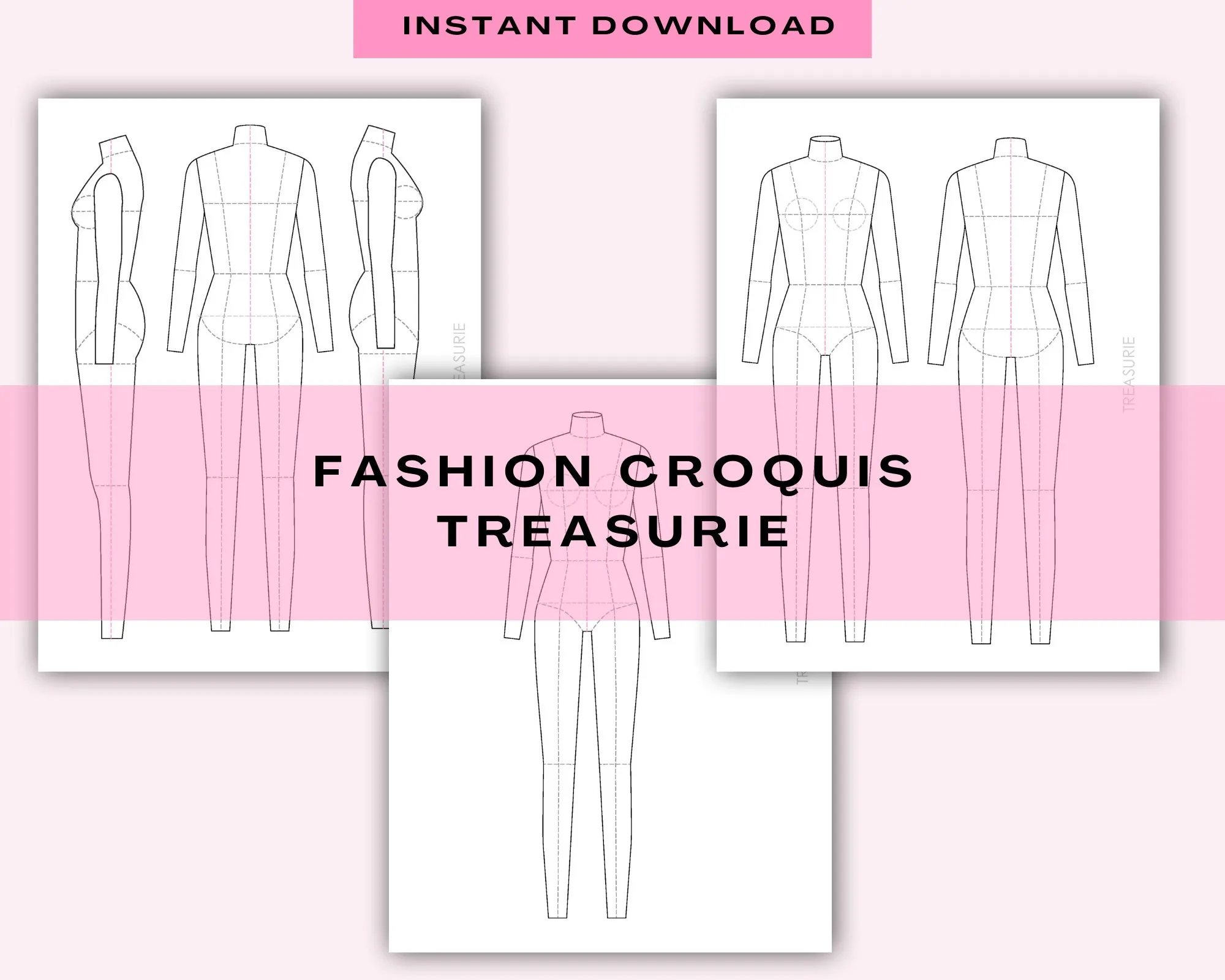 Fashion Flat Female Croquis Template (Digital Download)