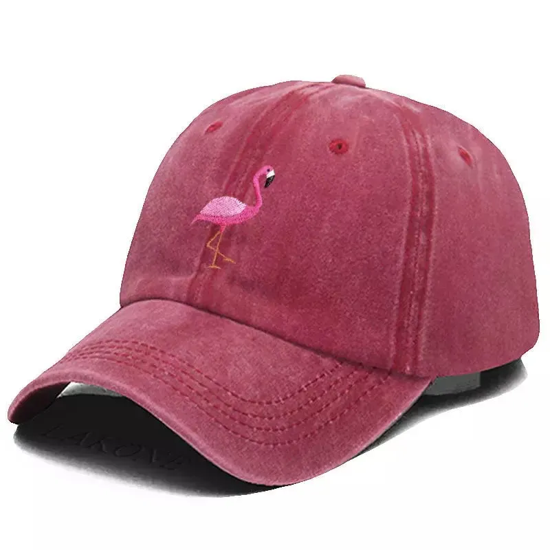 Flamingo Washed Cotton Baseball Cap