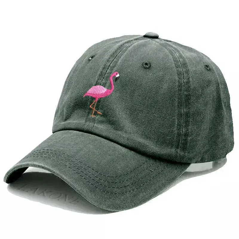 Flamingo Washed Cotton Baseball Cap