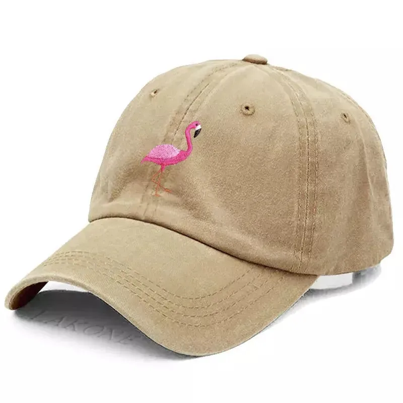 Flamingo Washed Cotton Baseball Cap
