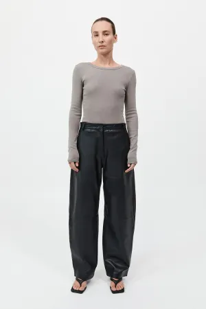 Leather Balloon Pants Black