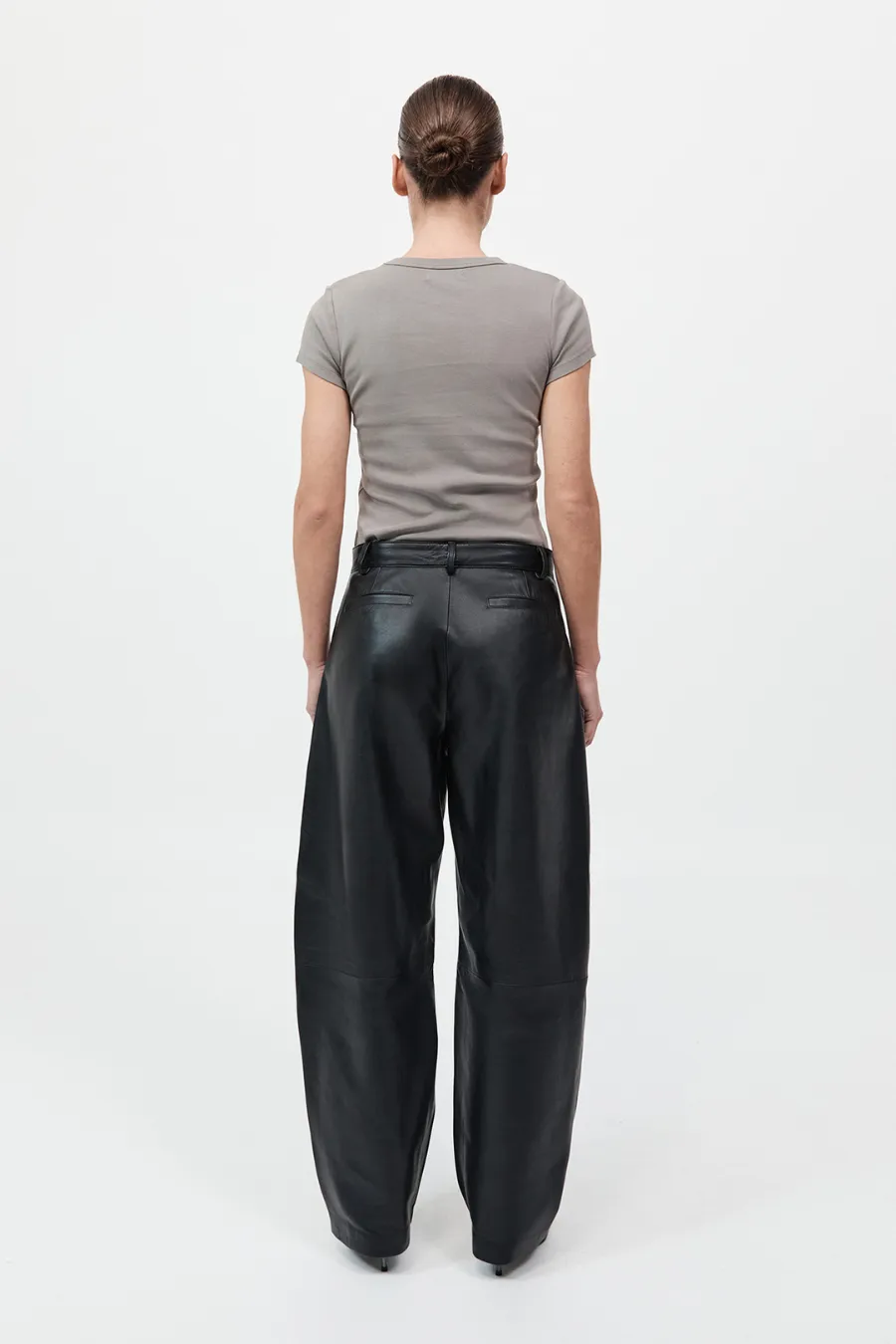 Leather Balloon Pants Black