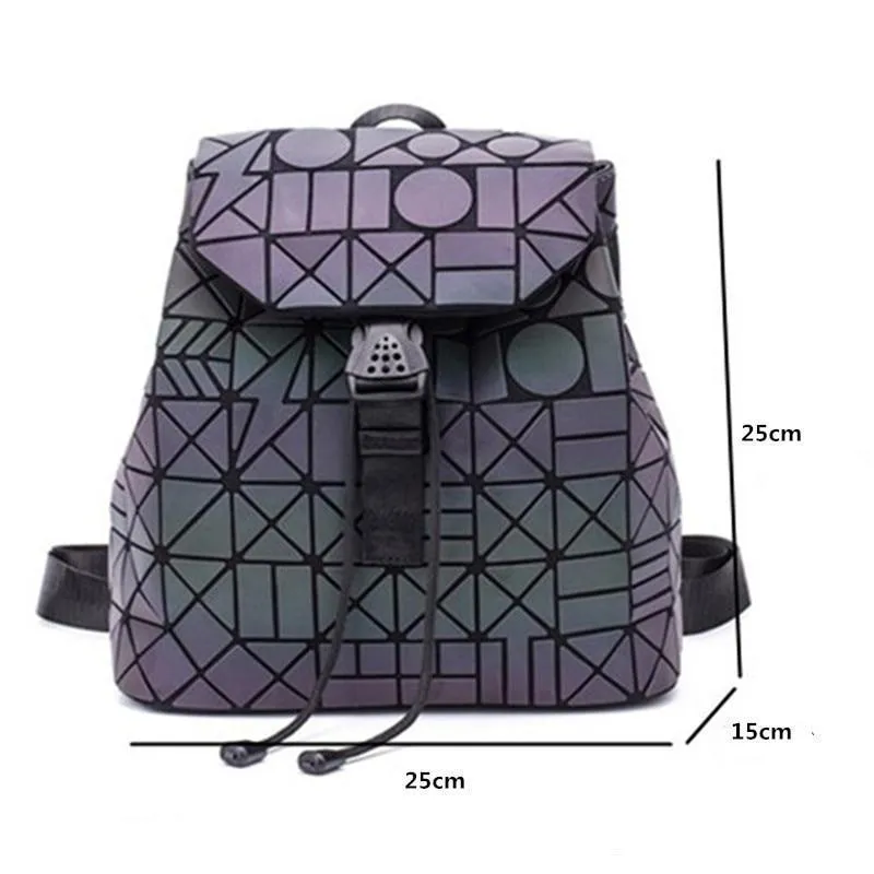 Luminous Geometric Backpack Women Bag Backpack