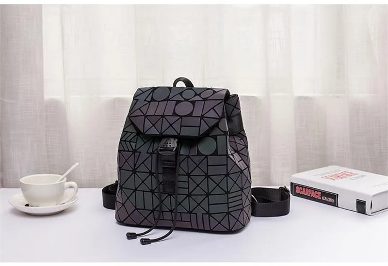 Luminous Geometric Backpack Women Bag Backpack