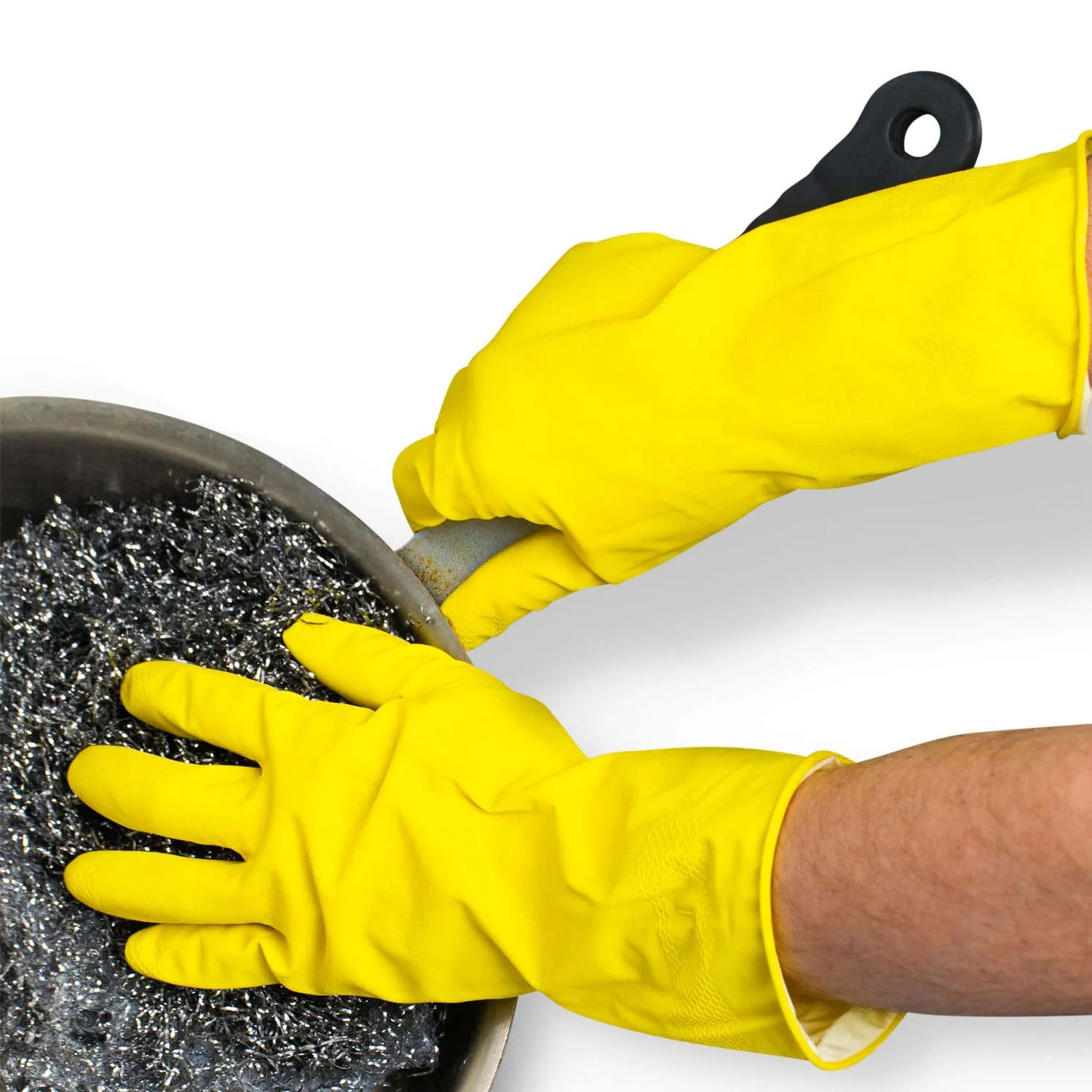 Pair Of 2 Large Yellow Gloves For Types Of Purposes Like Washing Utensils, Gardening And Cleaning Toilet Etc.