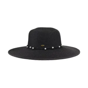 Pearl Banded Wide Brim Sunhat