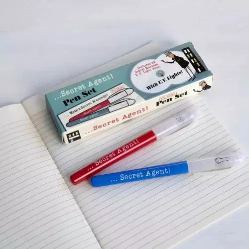 Secret Agent Invisible Ink Spy Pens (Set of 2)