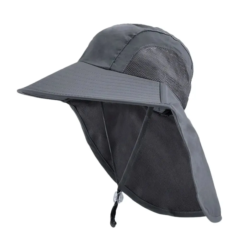 Summer Adjustable Beach Cap Children Bucket Hats Wide Brim Cap Sun Hat UV Protection