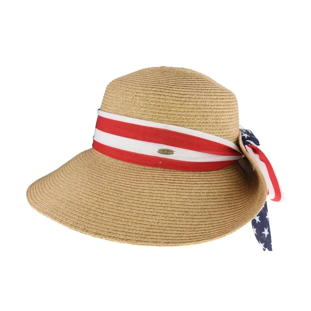 USA Print Ribbon Trim Wide Brim