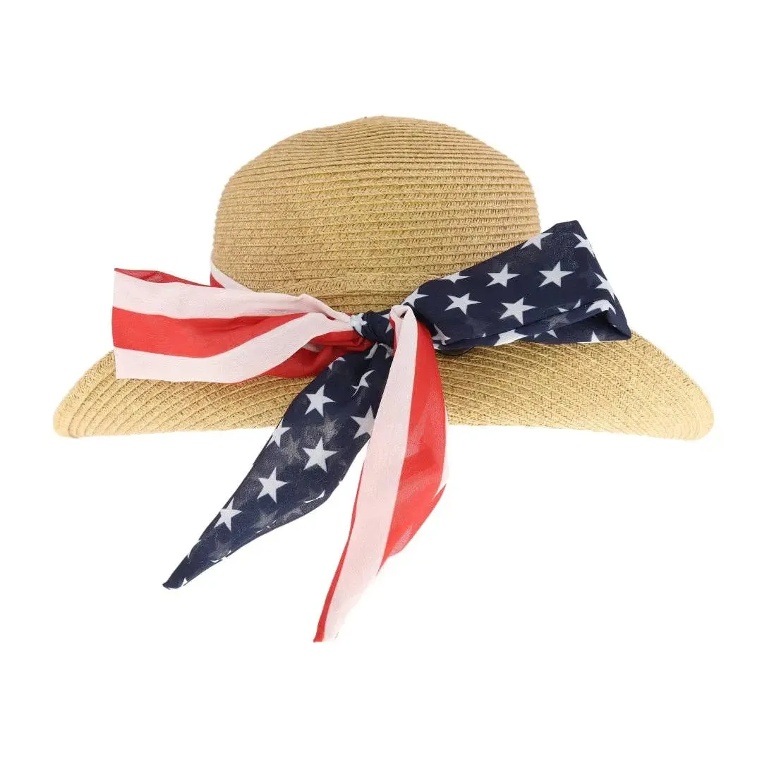 USA Print Ribbon Trim Wide Brim